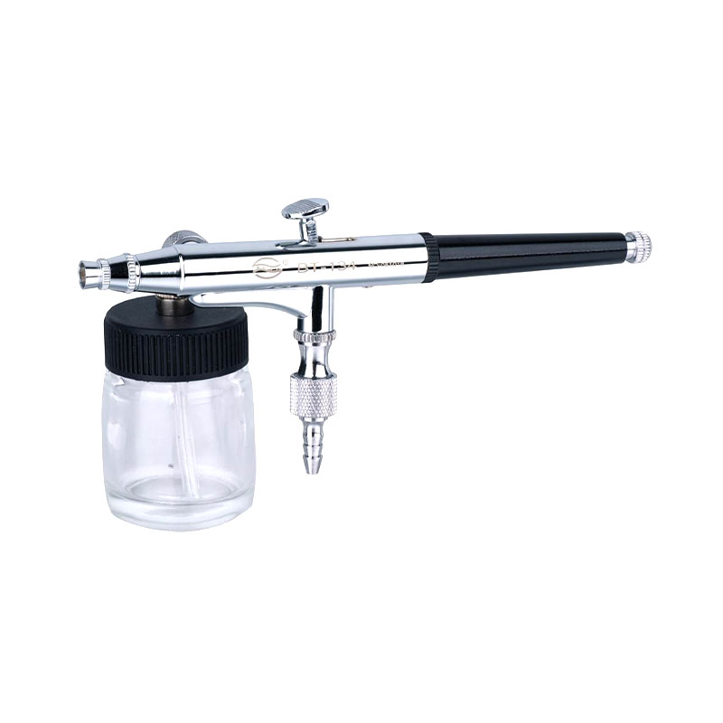 2option cawan tindakan berganda BT-134 airbrush dengan botol kaca untuk seni badan, seni kuku, dan menghias kek airbrush